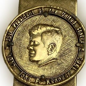 Rare vintage commemorative coin face John F. Kennedy money clip